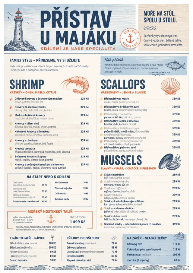 Family Style Feast seafood-menu menu template preview