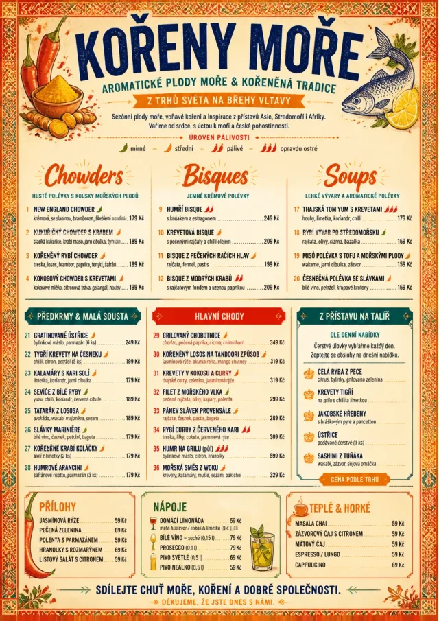 Spice Market Bold seafood-menu menu template preview