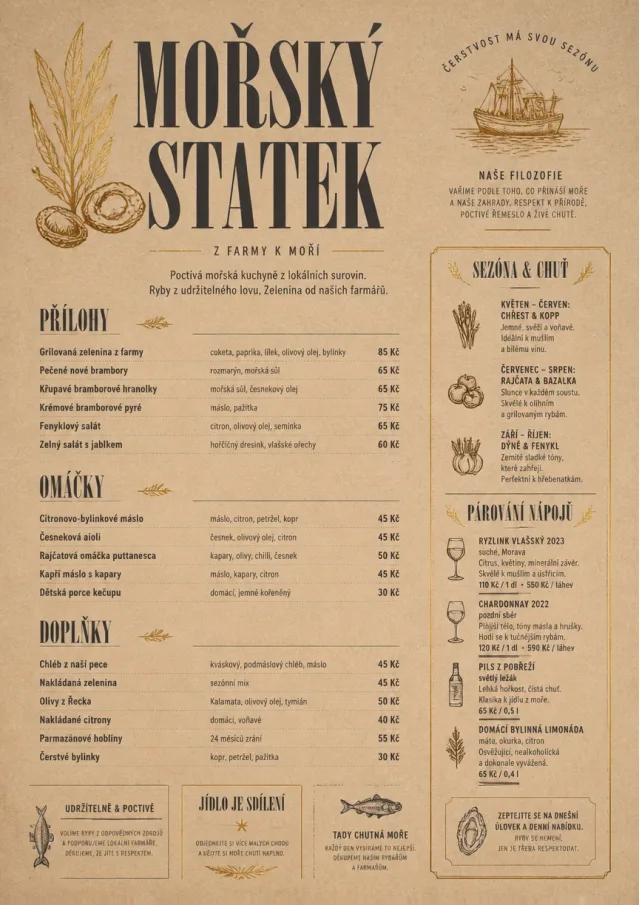 Farm Table Rustic seafood-menu menu template preview