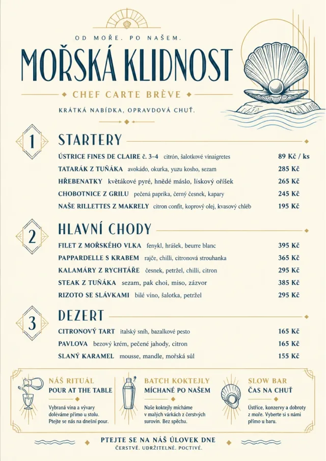 Chef Carte Brève seafood-menu menu template preview
