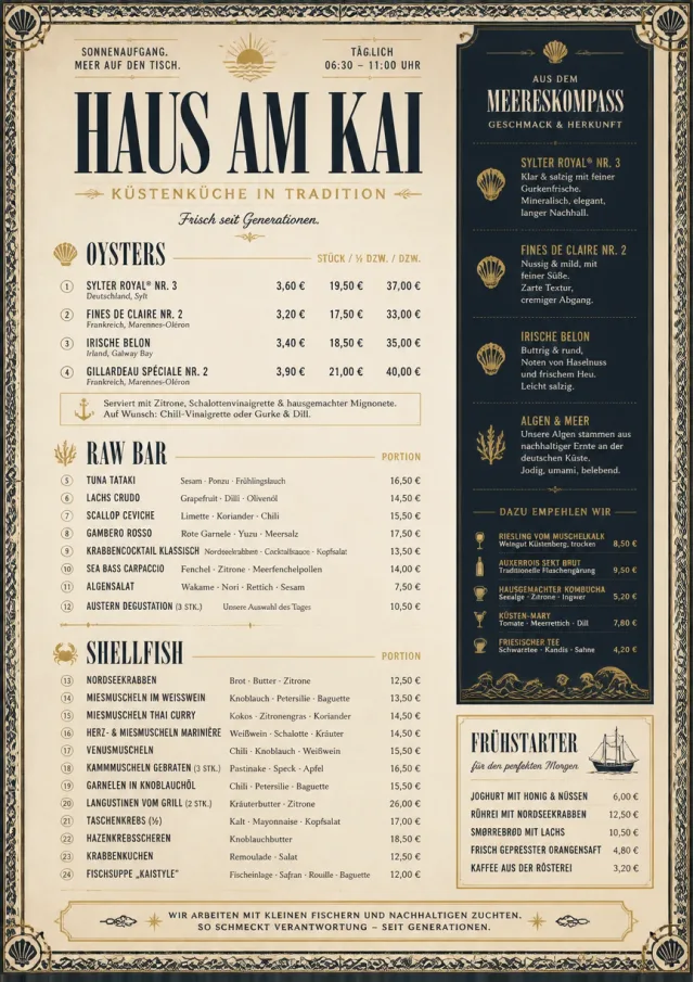 Heritage Tradition seafood-menu menu template preview