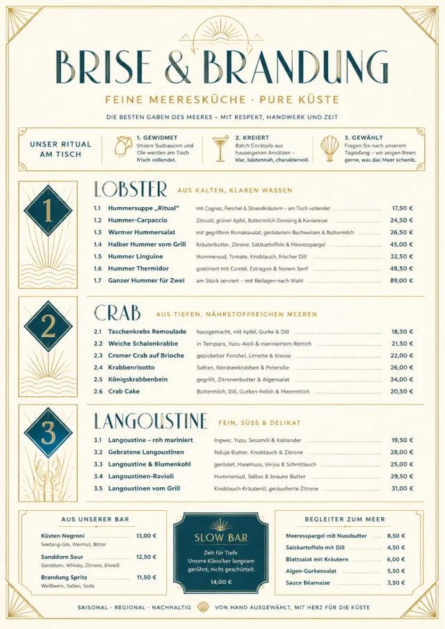 Fine Regional seafood-menu menu template preview