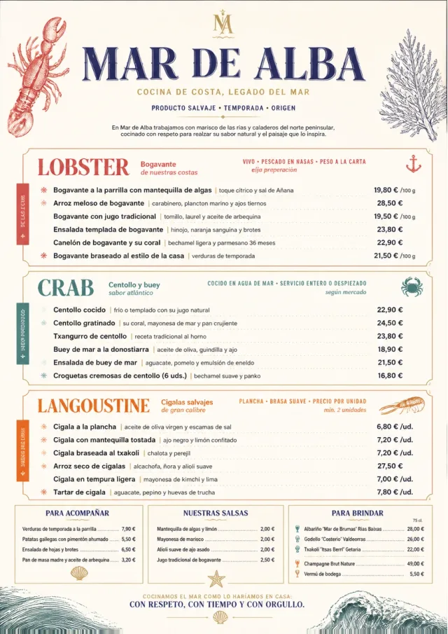 Fine Regional seafood-menu menu template preview