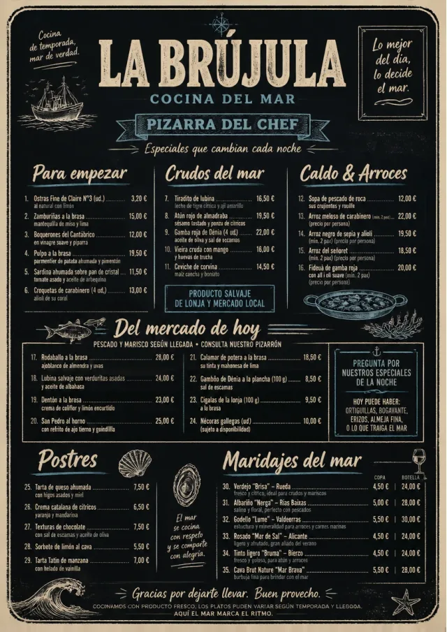 Chef Specials Board seafood-menu menu template preview