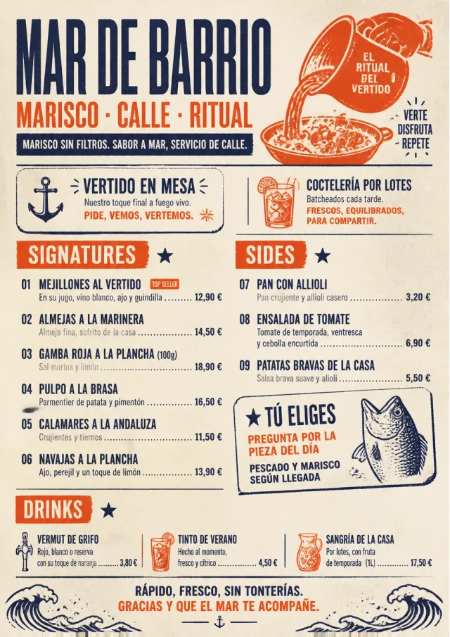 Street Stall Flyer seafood-menu menu template preview