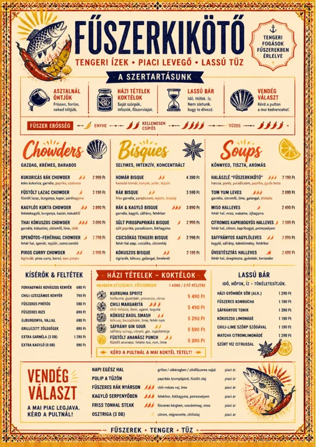 Spice Market Bold seafood-menu menu template preview