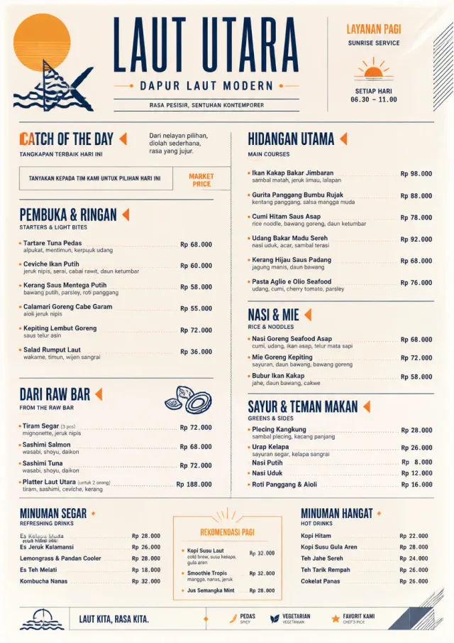 Modern Fusion seafood-menu menu template preview