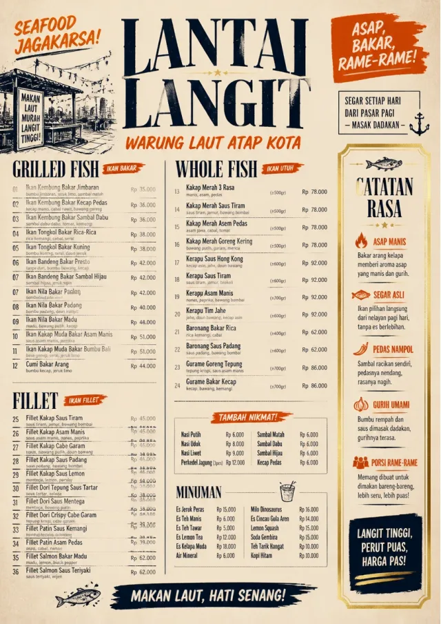 Street Stall Energy seafood-menu menu template preview