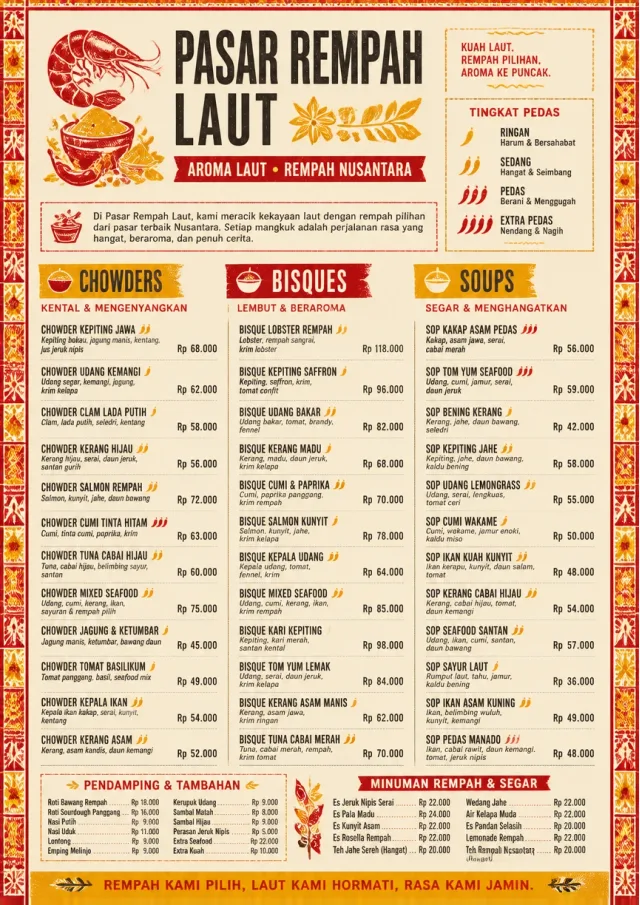 Spice Market Bold seafood-menu menu template preview