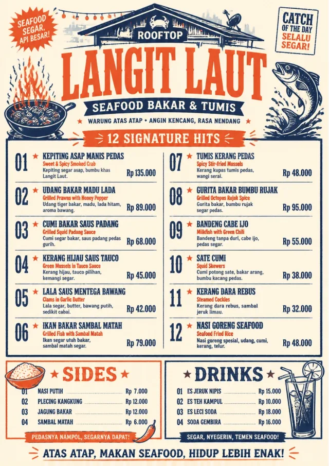 Street Stall Flyer seafood-menu menu template preview