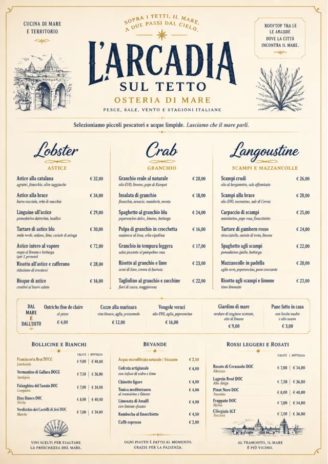 Fine Regional seafood-menu menu template preview