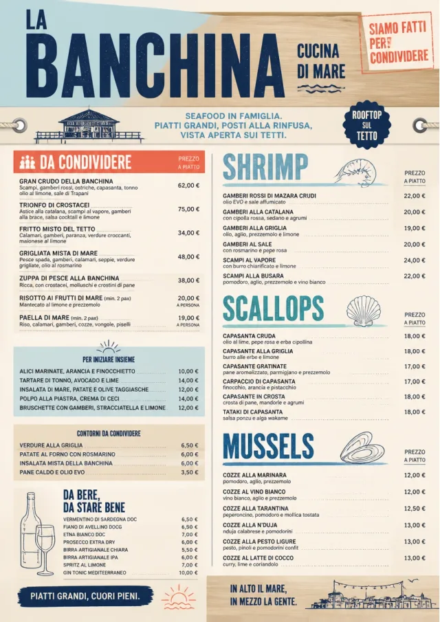 Family Style Feast seafood-menu menu template preview