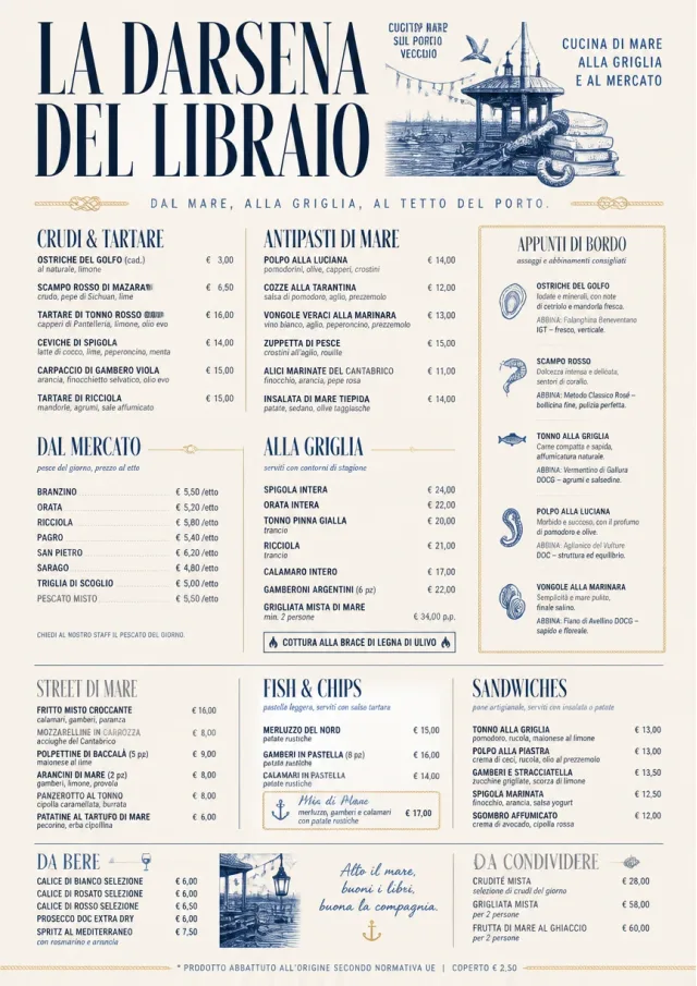 Coastal Regional seafood-menu menu template preview