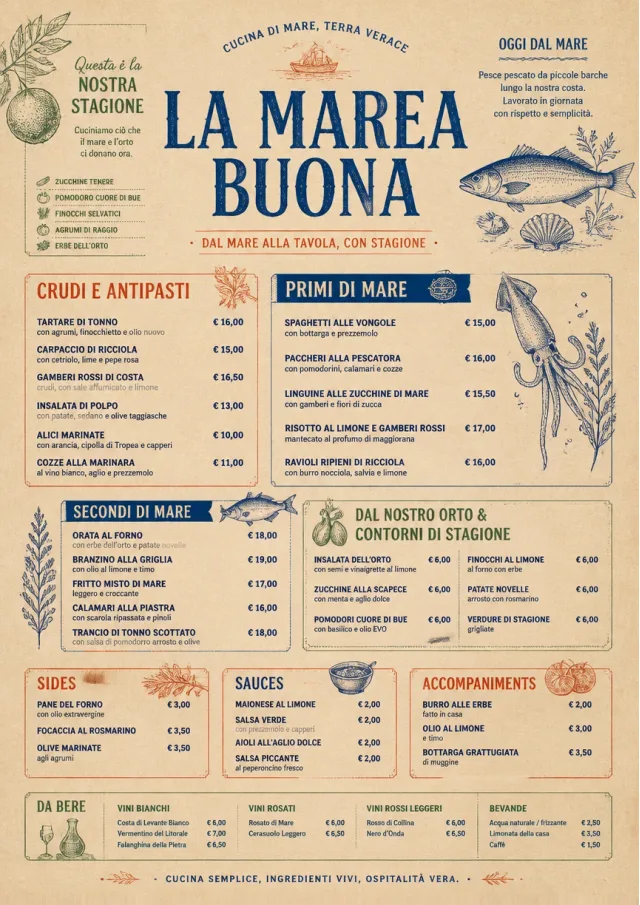 Farm Table Rustic seafood-menu menu template preview