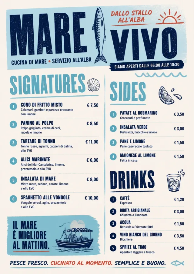 Street Stall Flyer seafood-menu menu template preview