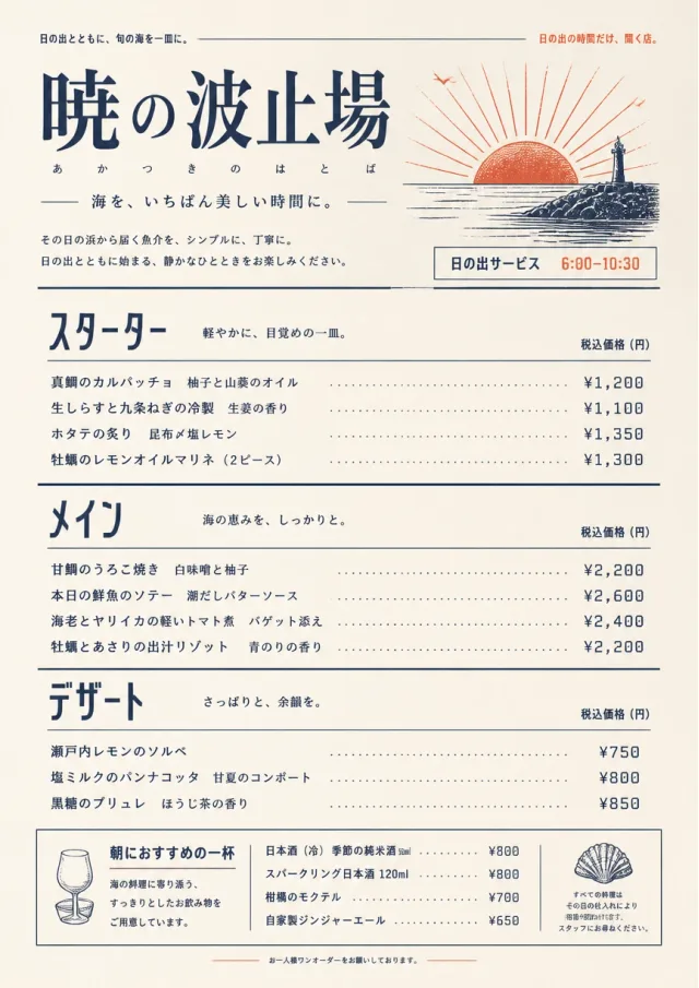 Chef Carte Brève seafood-menu menu template preview