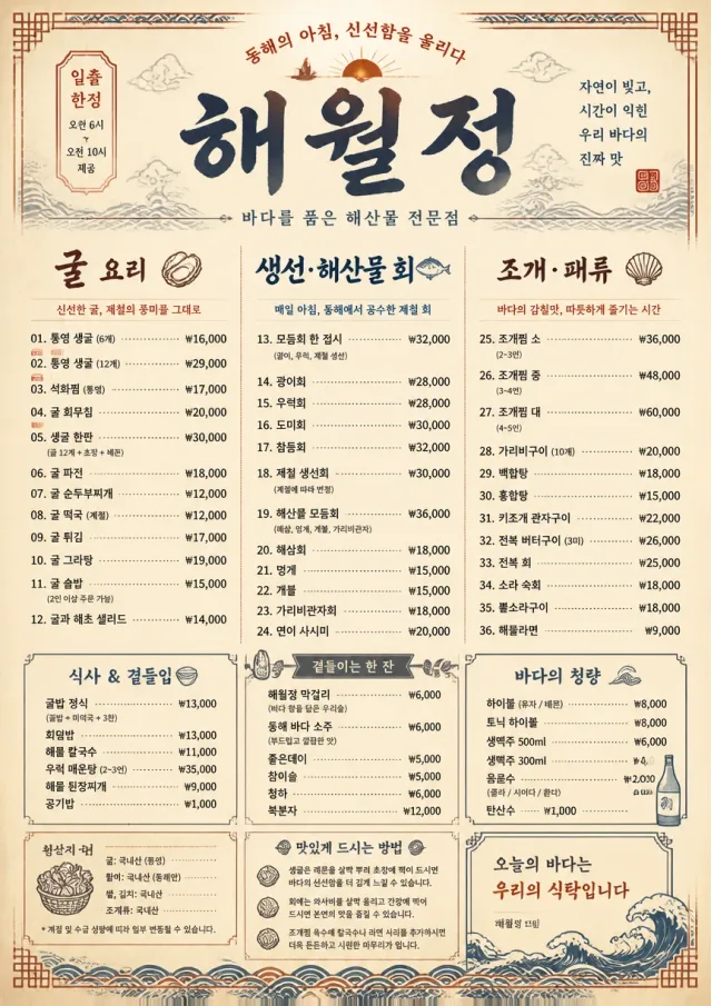 Heritage Tradition seafood-menu menu template preview