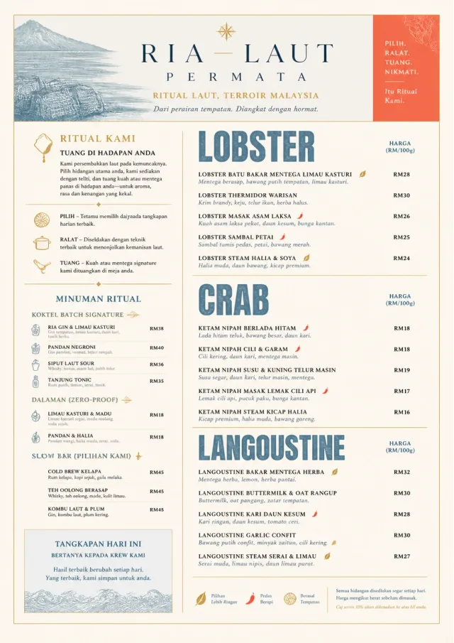 Fine Regional seafood-menu menu template preview