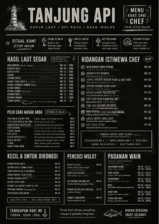 Chef Specials Board seafood-menu menu template preview