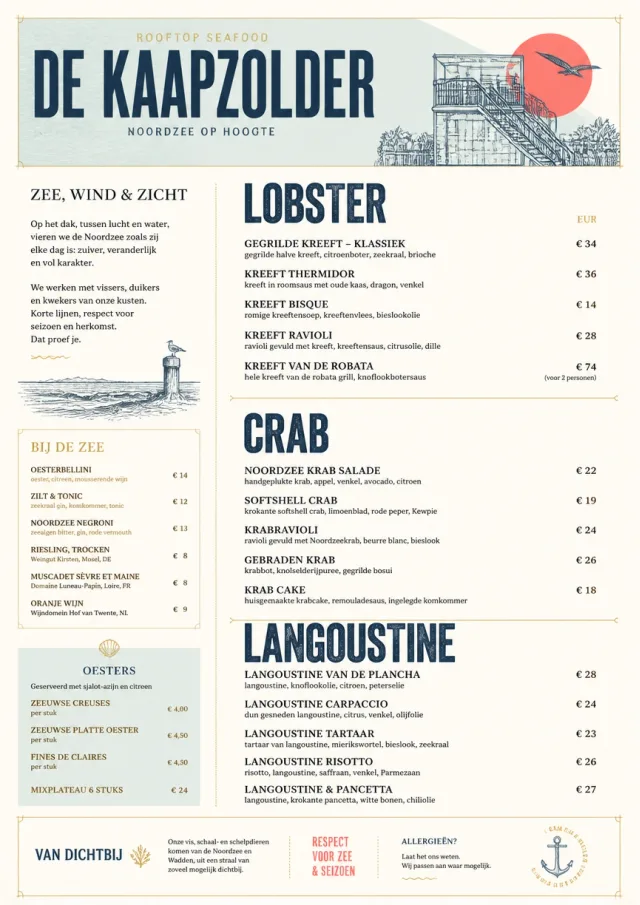 Fine Regional seafood-menu menu template preview
