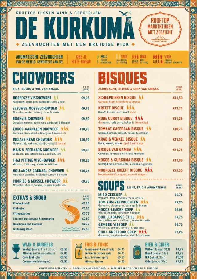 Spice Market Bold seafood-menu menu template preview