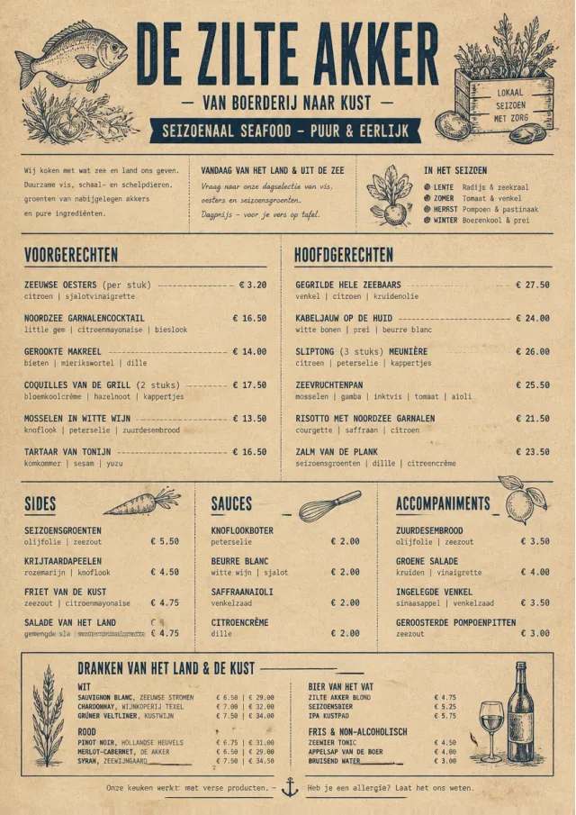Farm Table Rustic seafood-menu menu template preview