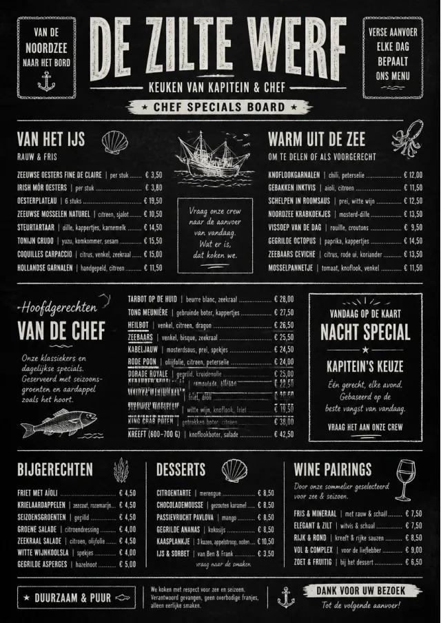 Chef Specials Board seafood-menu menu template preview