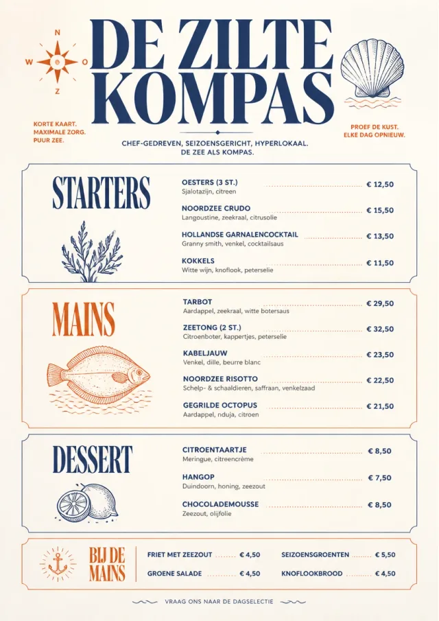 Chef Carte Brève seafood-menu menu template preview
