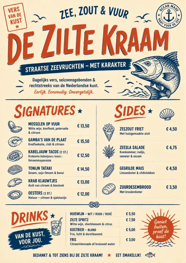 Street Stall Flyer seafood-menu menu template preview