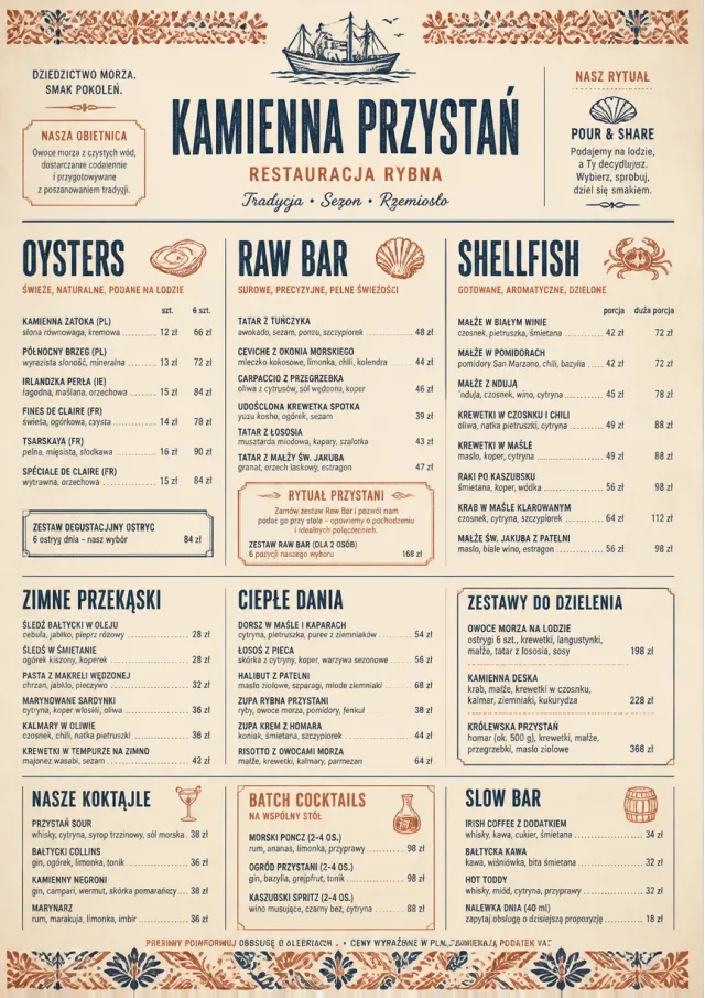 Heritage Tradition seafood-menu menu template preview