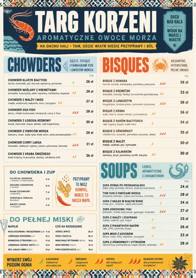 Spice Market Bold seafood-menu menu template preview