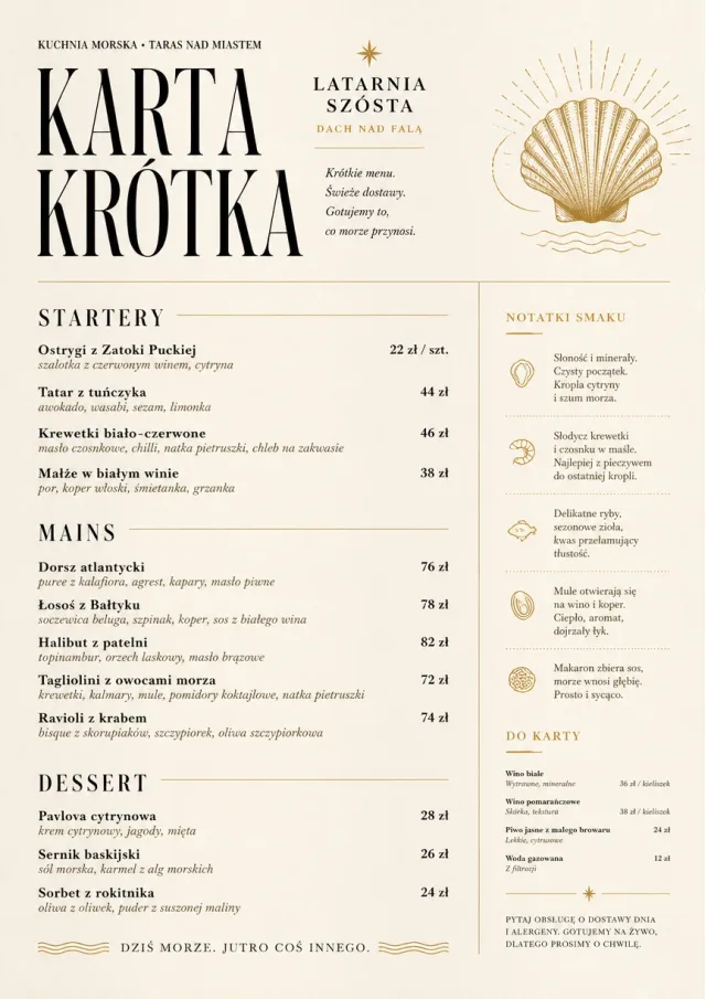 Chef Carte Brève seafood-menu menu template preview
