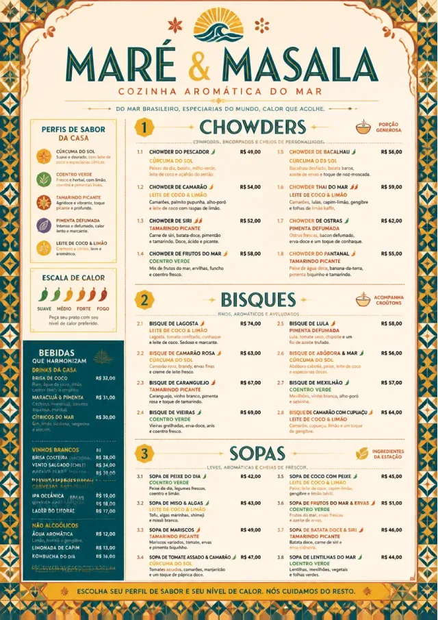 Spice Market Bold seafood-menu menu template preview