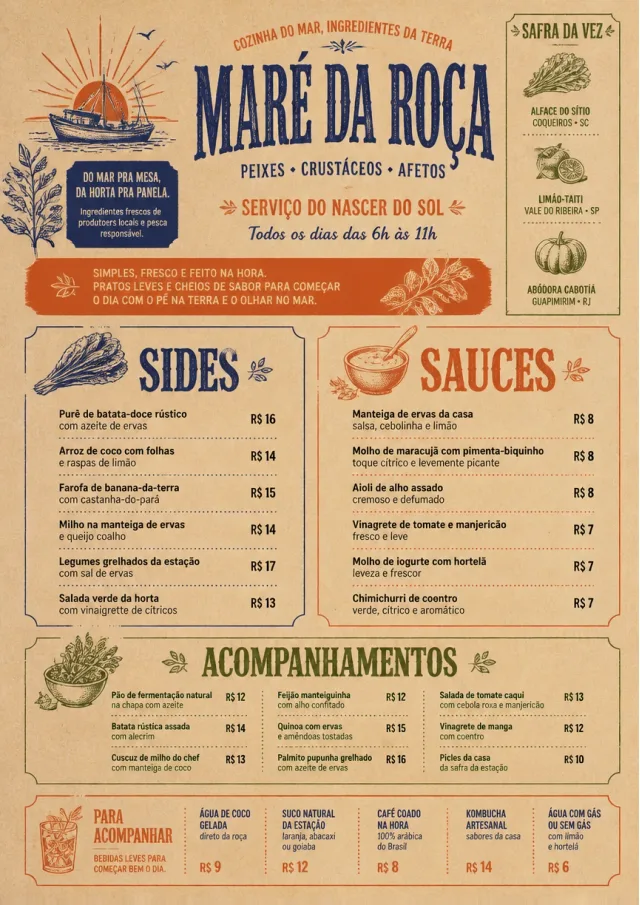 Farm Table Rustic seafood-menu menu template preview