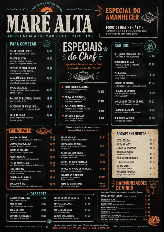 Chef Specials Board seafood-menu menu template preview