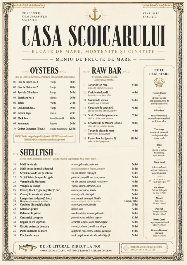 Heritage Tradition seafood-menu menu template preview