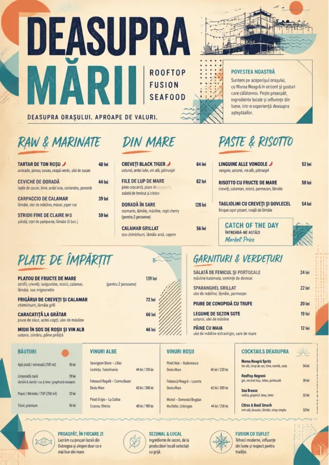 Modern Fusion seafood-menu menu template preview