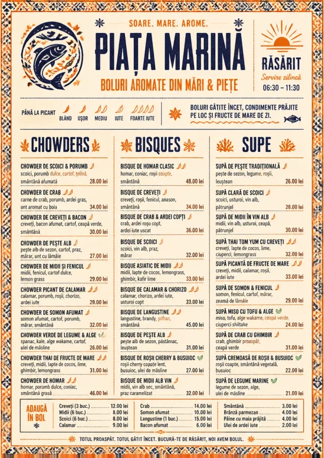 Spice Market Bold seafood-menu menu template preview