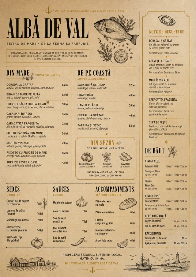 Farm Table Rustic seafood-menu menu template preview