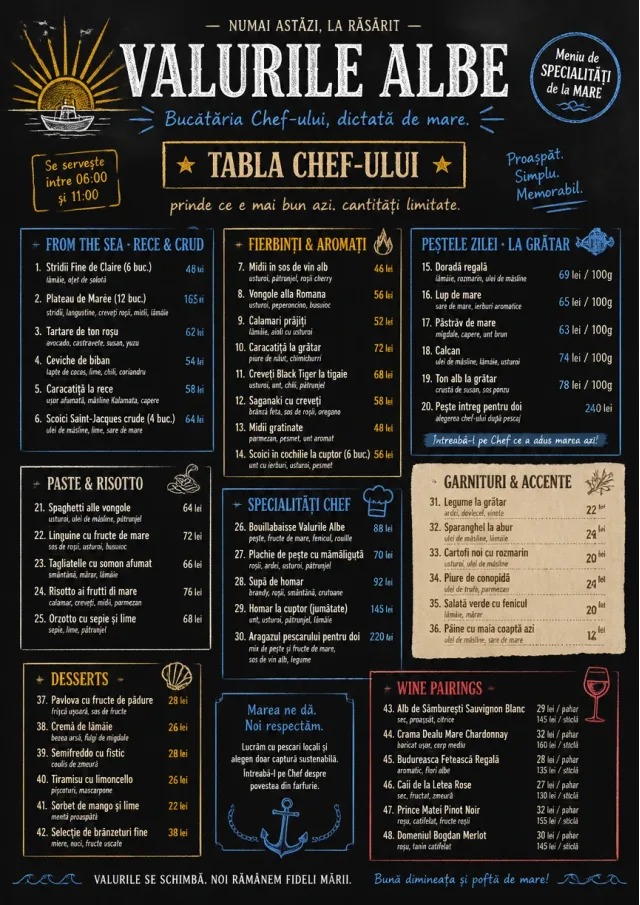 Chef Specials Board seafood-menu menu template preview