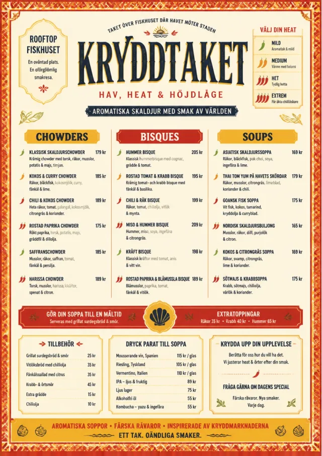 Spice Market Bold seafood-menu menu template preview