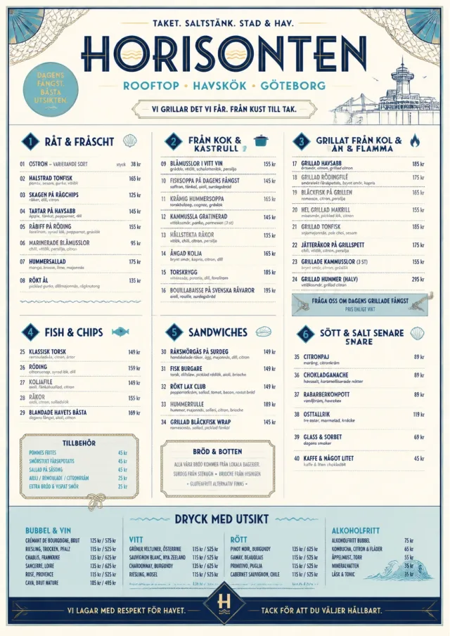 Coastal Regional seafood-menu menu template preview