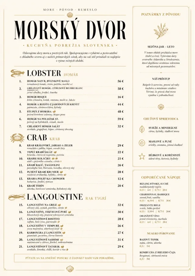 Fine Regional seafood-menu menu template preview