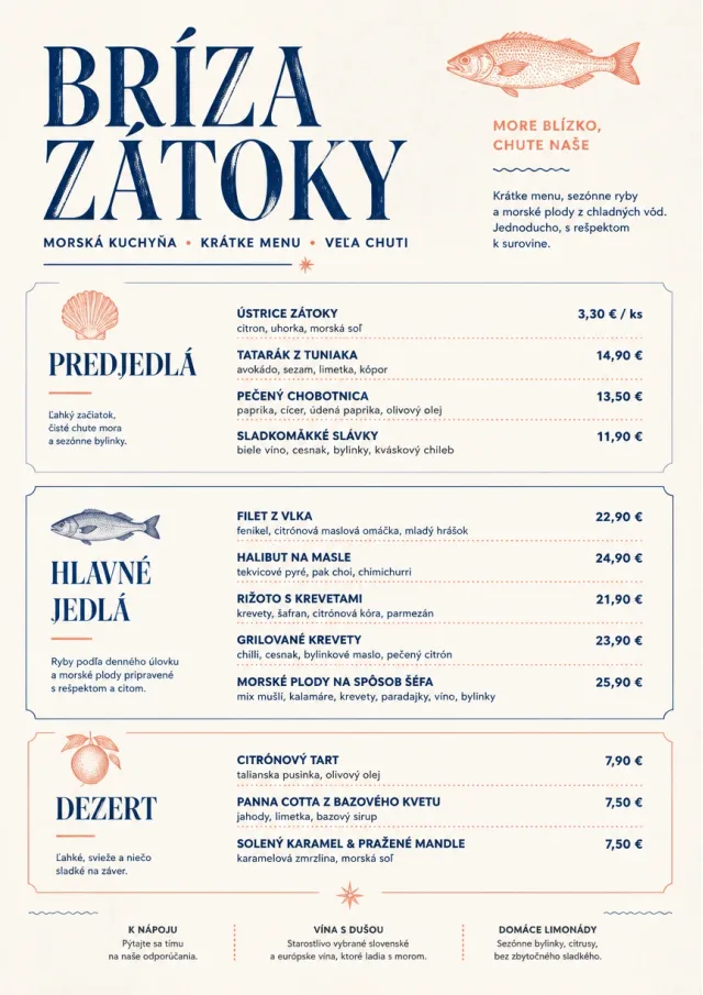 Chef Carte Brève seafood-menu menu template preview