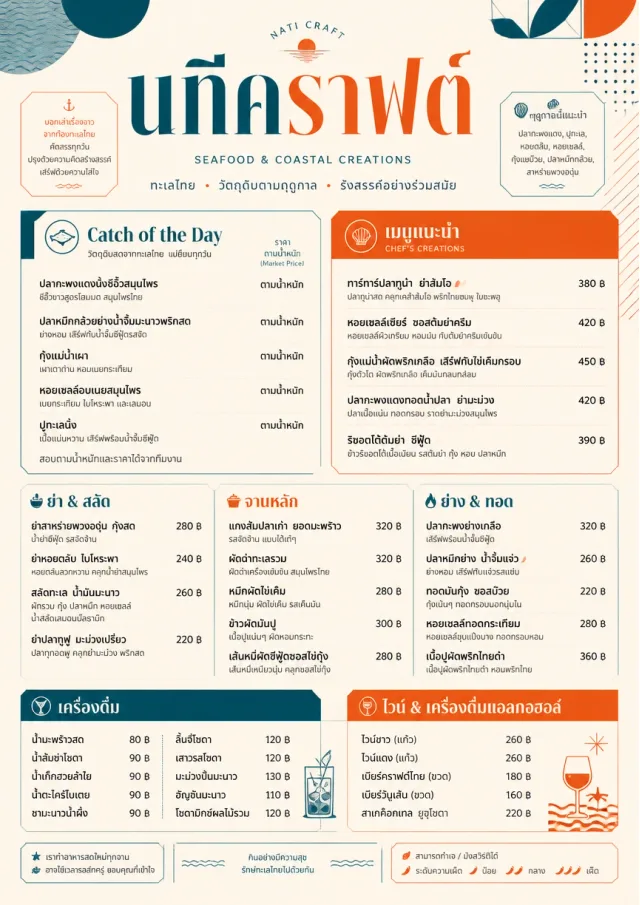 Modern Fusion seafood-menu menu template preview