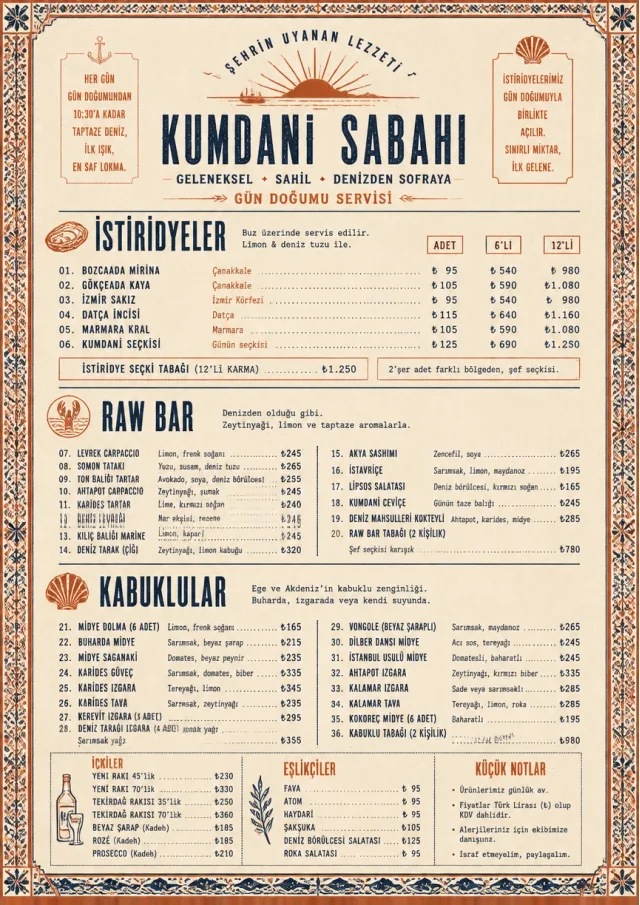 Heritage Tradition seafood-menu menu template preview