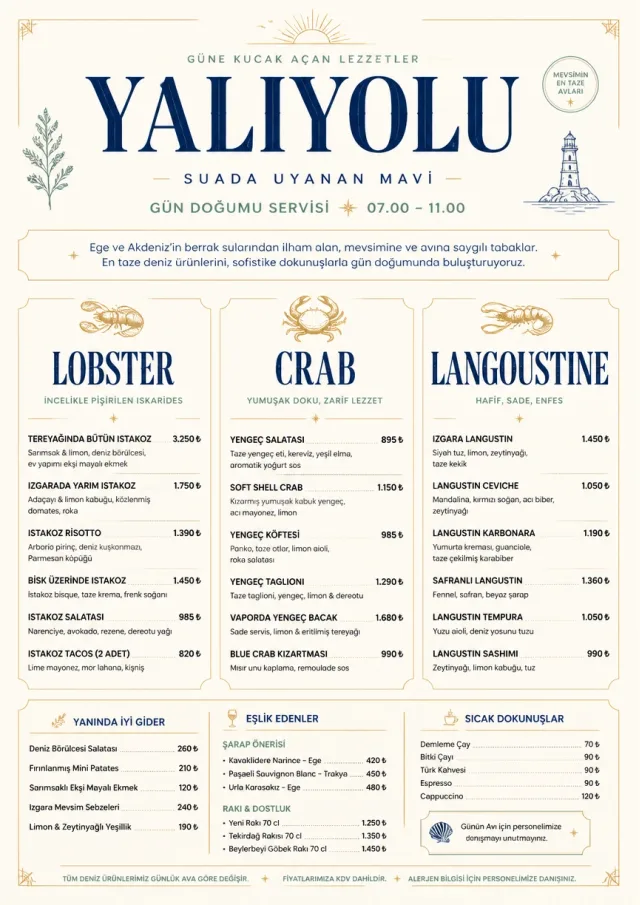 Fine Regional seafood-menu menu template preview