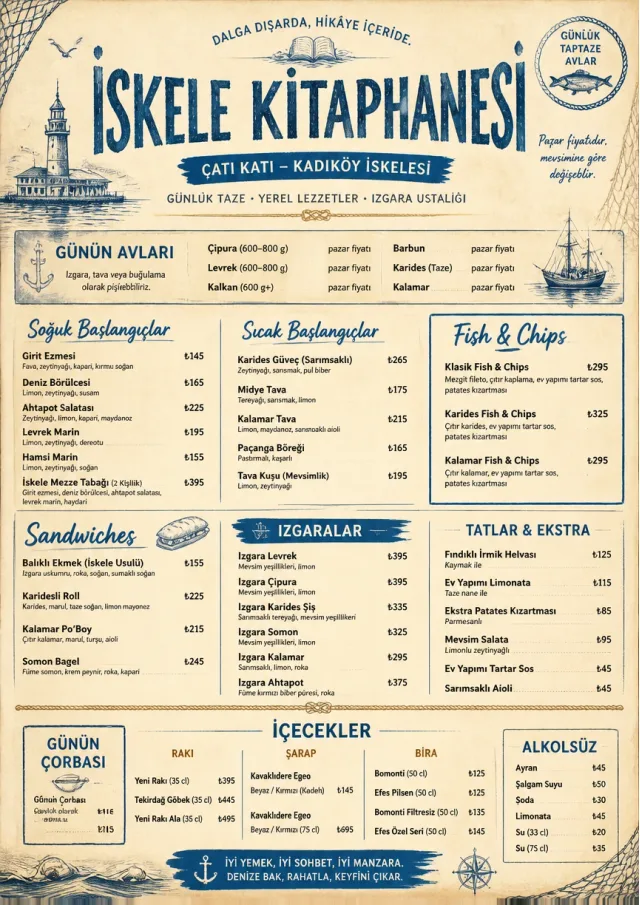 Coastal Regional seafood-menu menu template preview