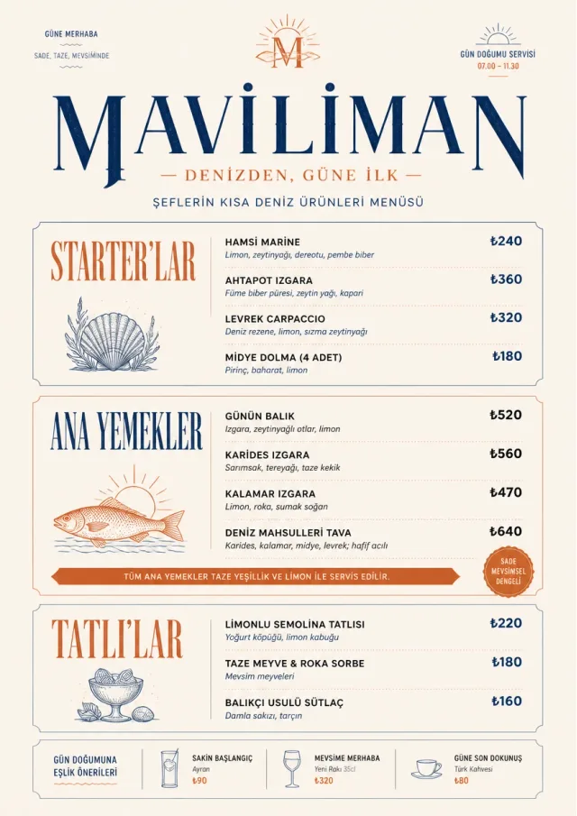 Chef Carte Brève seafood-menu menu template preview