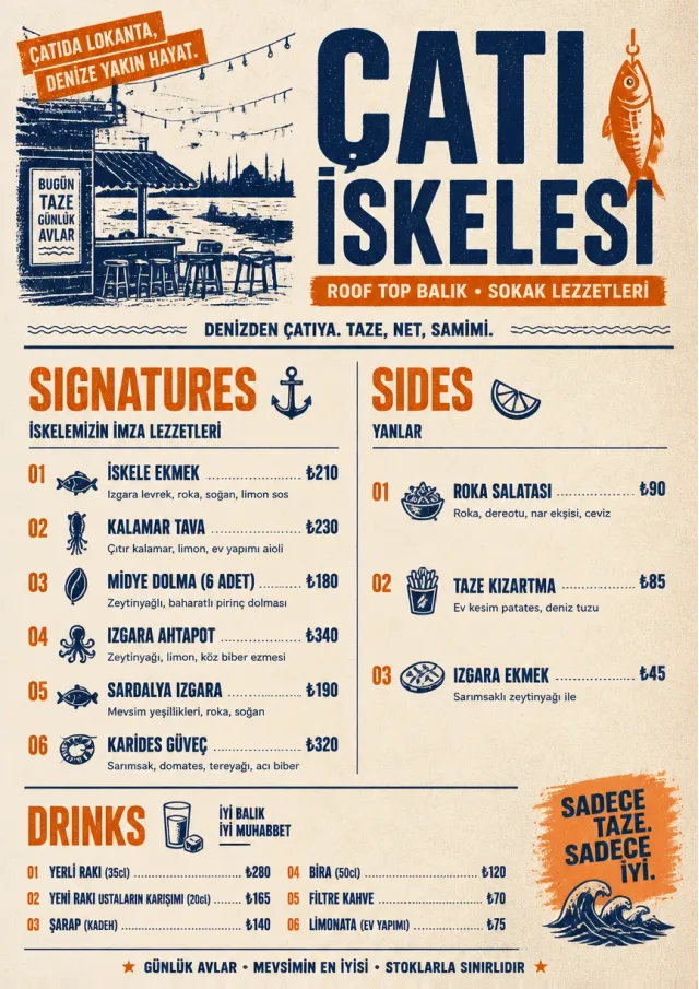 Street Stall Flyer seafood-menu menu template preview